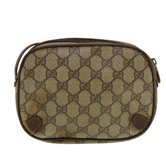 GUCCI GG Canvas Web Sherry Line Shoulder Bag Beige Red Green Auth 43903 - Picture 2 of 16